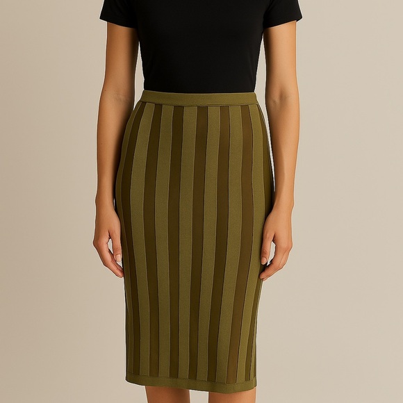 House of CB Olive Khaki Bandage Pencil Skirt - Picture 1 of 9